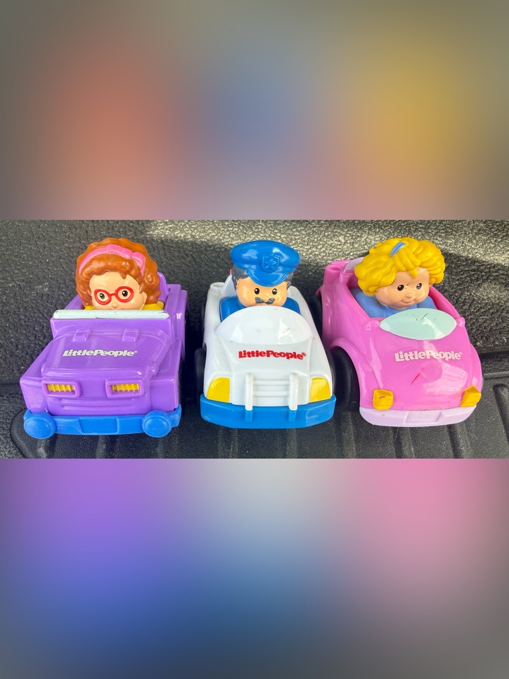 Fisher-Price Little People Wheelies 3-Piece Vehicle Lot 🚓💗💜